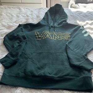 Vans hoodie green with yellow embroidered logo